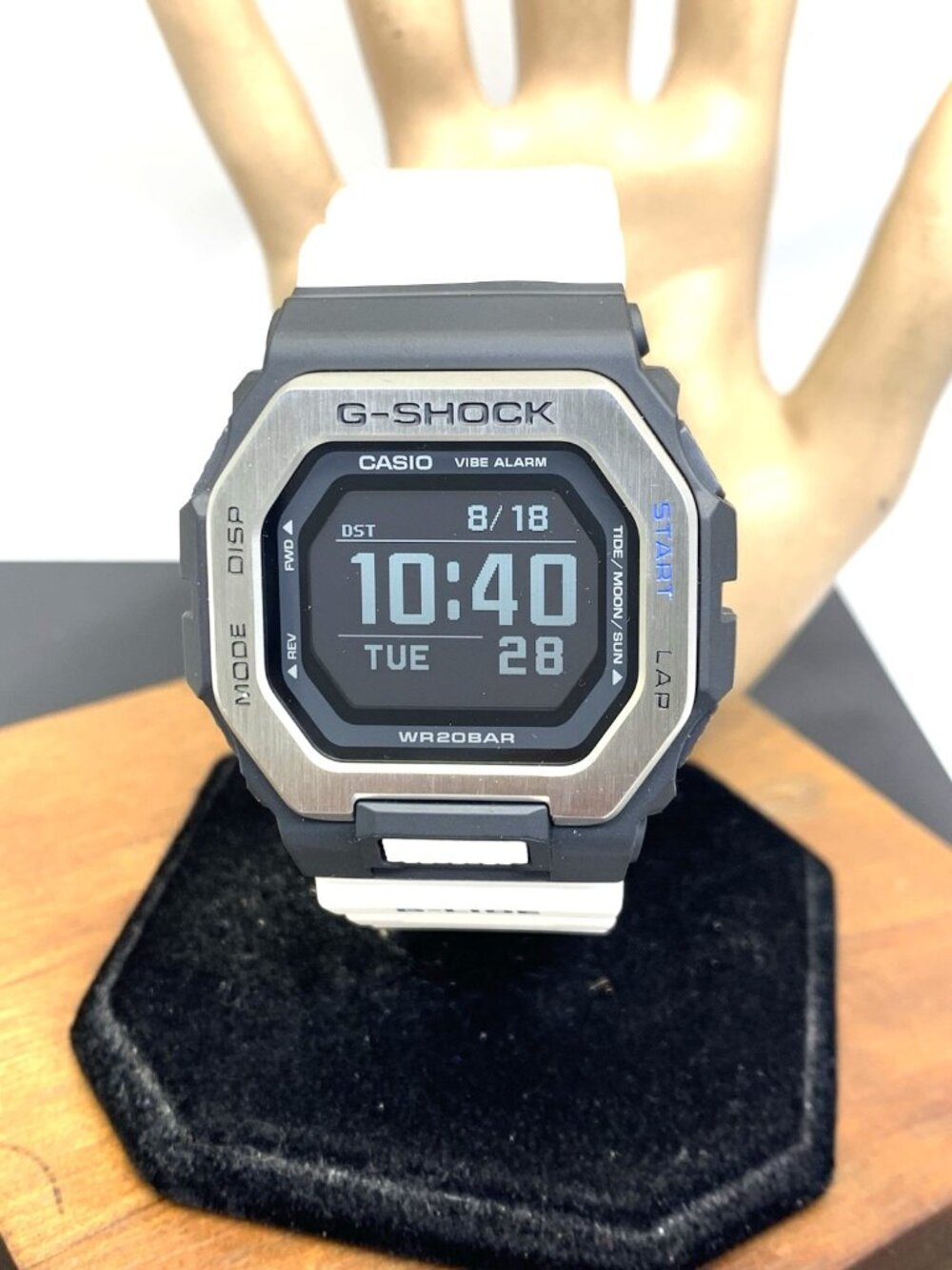 Casio G-Shock Men's Watch GBX100-7 G-Lide Black Dial White Rubber Strap 3482